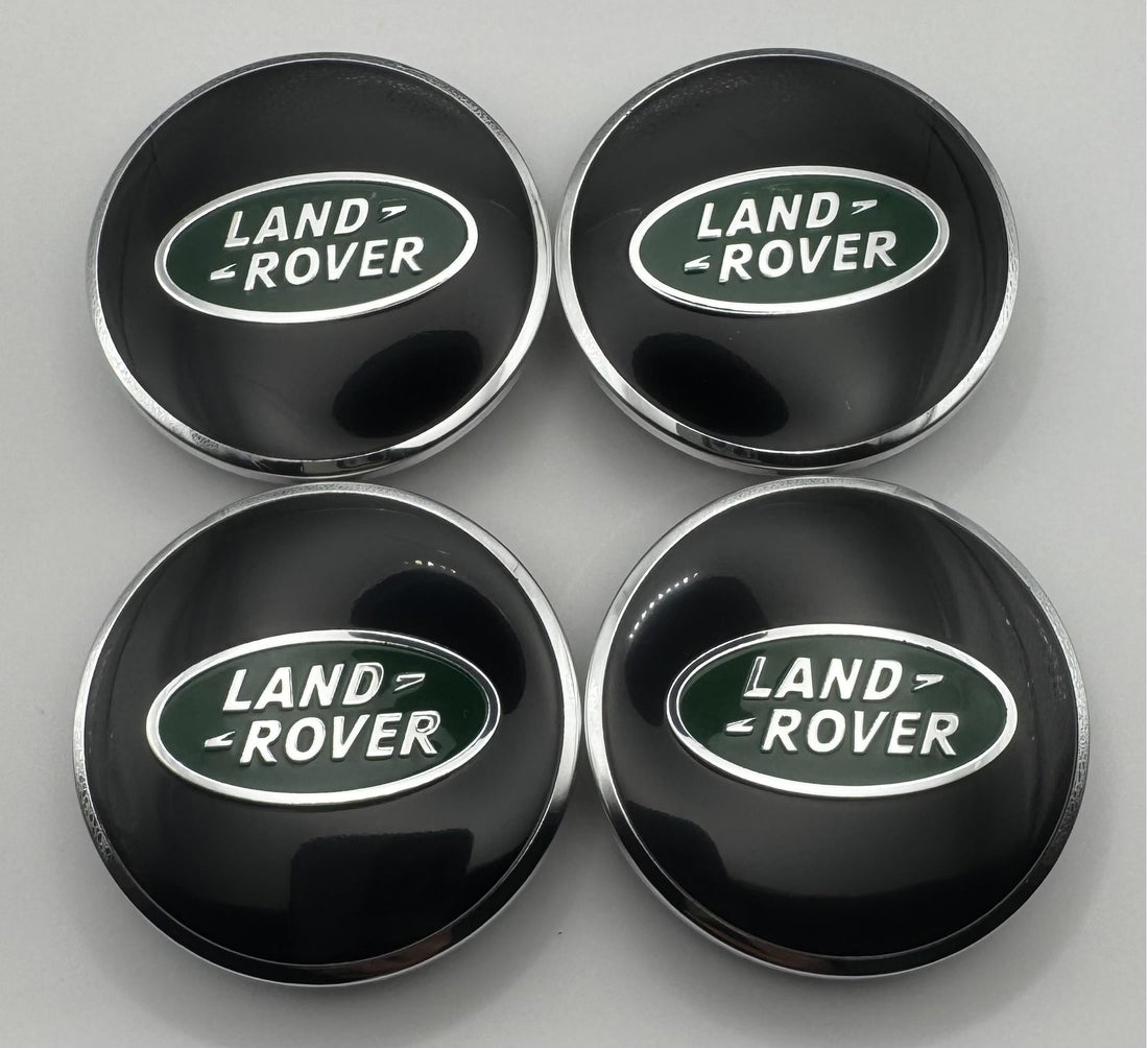 Land Rover Alloy Wheel Center Caps, Black & Green