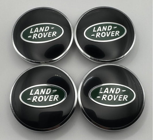 Land Rover Alloy Wheel Center Caps, Black & Green