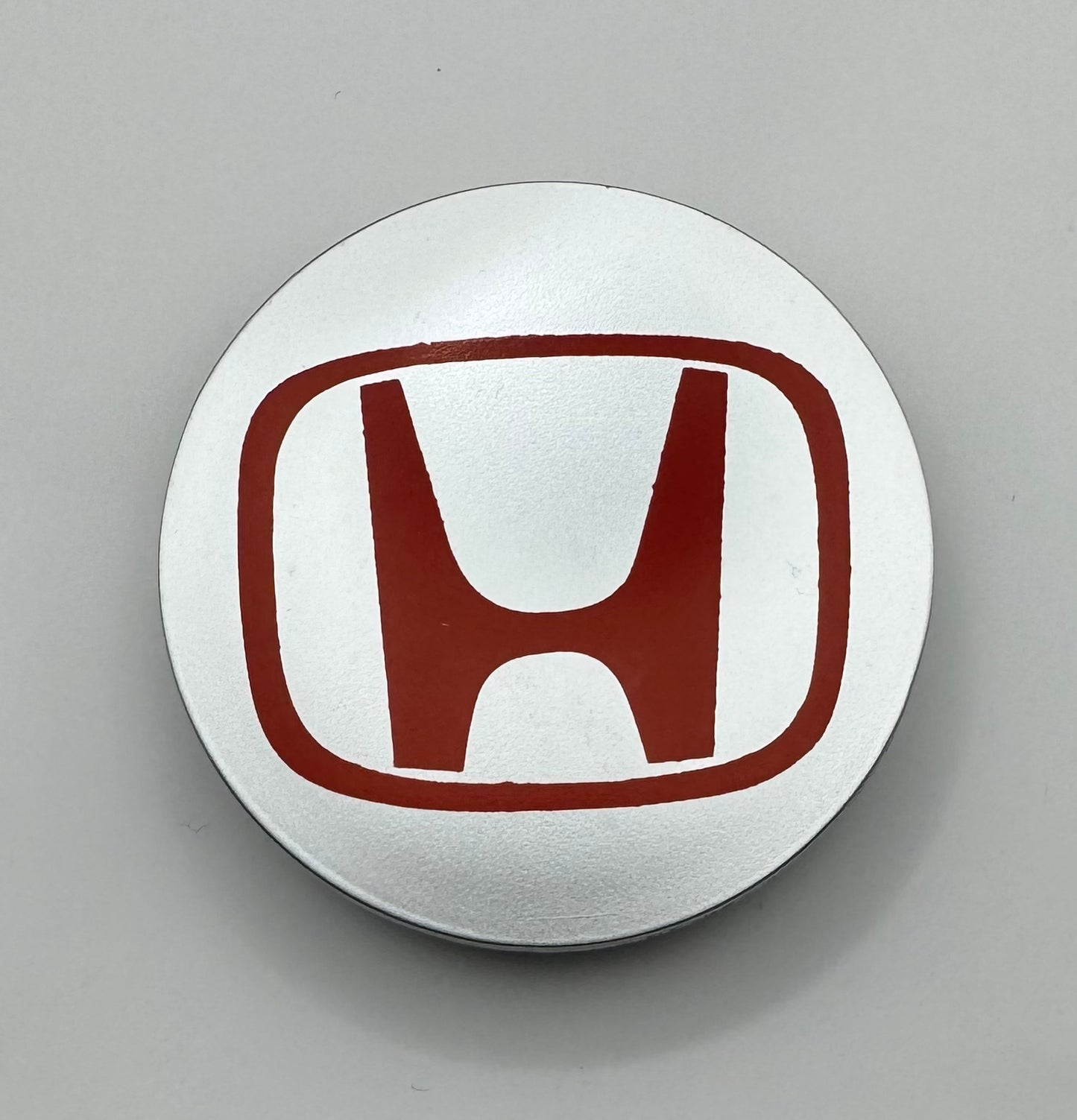 HONDA SILVER RED ALLOY WHEEL CENTRE CAPS ACCORD, CRV, CIVIC (#AMEHO1SILVERRED)