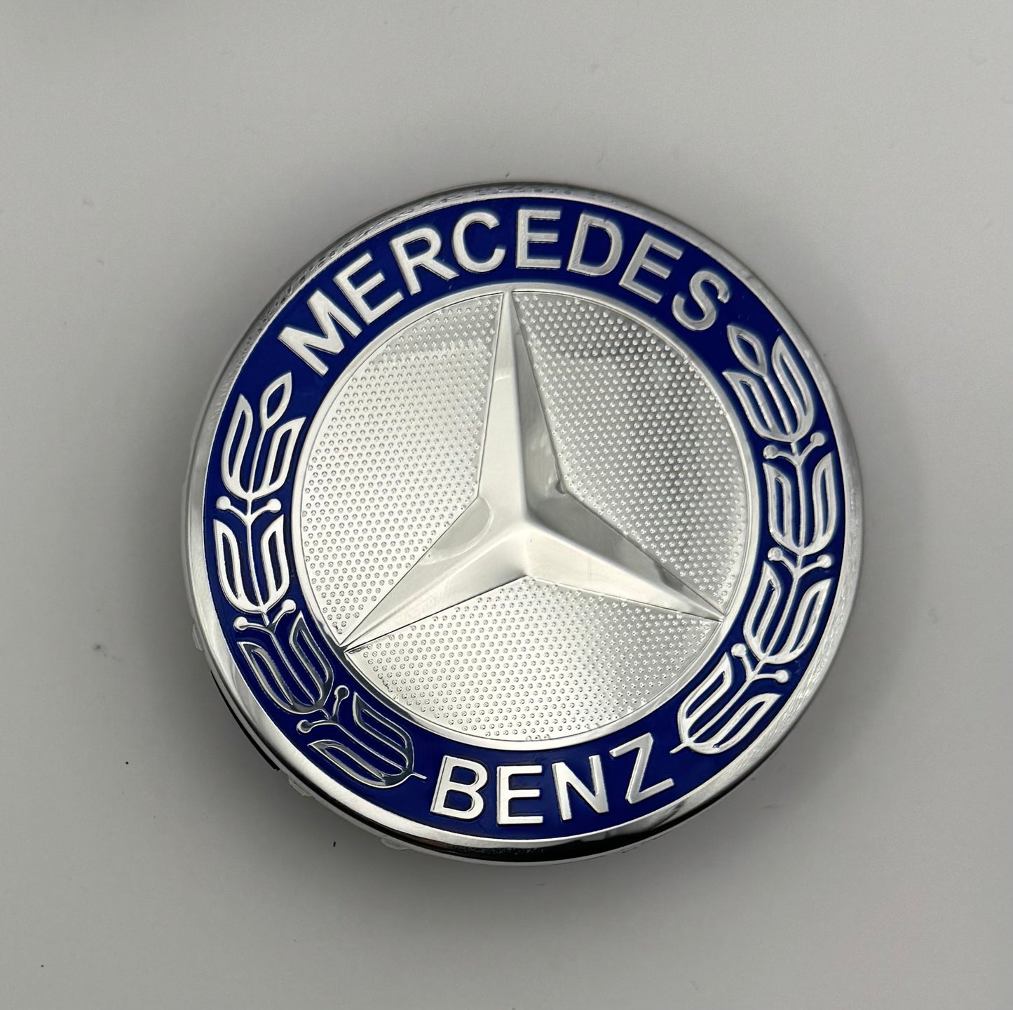 MERCEDES SILVER ALLOY WHEEL CENTRE CAPS 75MM Fit A CLASS, C CLASS, E CLASS, S CLASS (#AMGAMEM17SILVER)