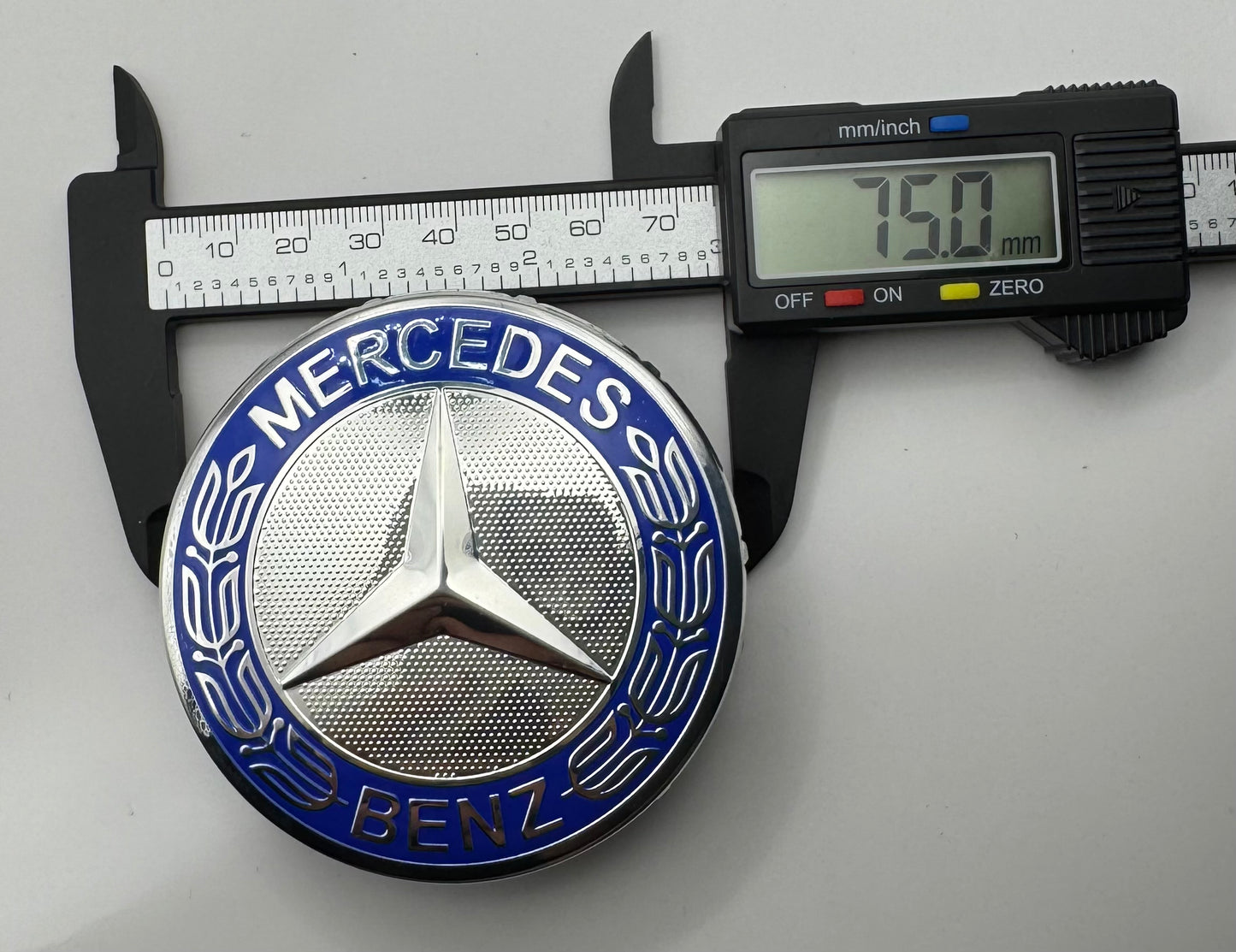 MERCEDES SILVER ALLOY WHEEL CENTRE CAPS 75MM Fit A CLASS, C CLASS, E CLASS, S CLASS (#AMGAMEM17SILVER)