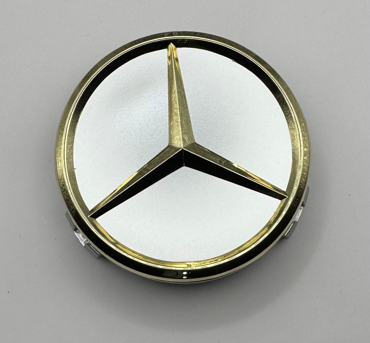 MERCEDES SILVER GOLD ALLOY WHEEL CENTRE CAPS 75MM Fit A CLASS, C CLASS, E CLASS, S CLASS, AMG(#AMEM16SILVERGOLD)