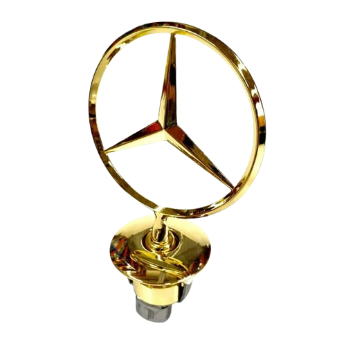 Mercedes Benz Full Gold Bonnet Raised Star Emblem Badge C E S CLK Class 44mm Emblem