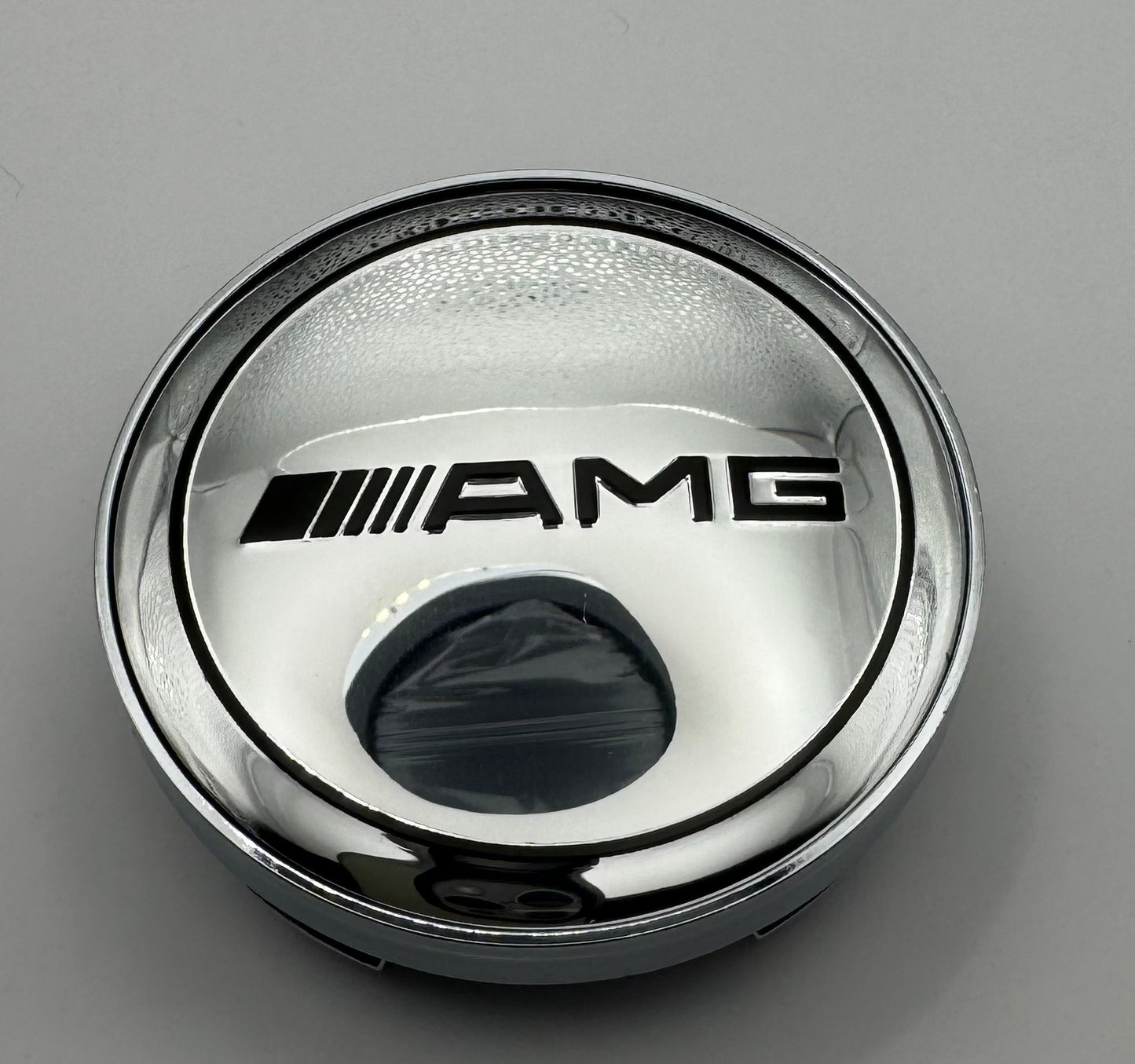 MERCEDES SILVER GLOSS AMG ALLOY WHEEL CENTRE CAPS 60MM (#AMEM18SILVERGLOSS)
