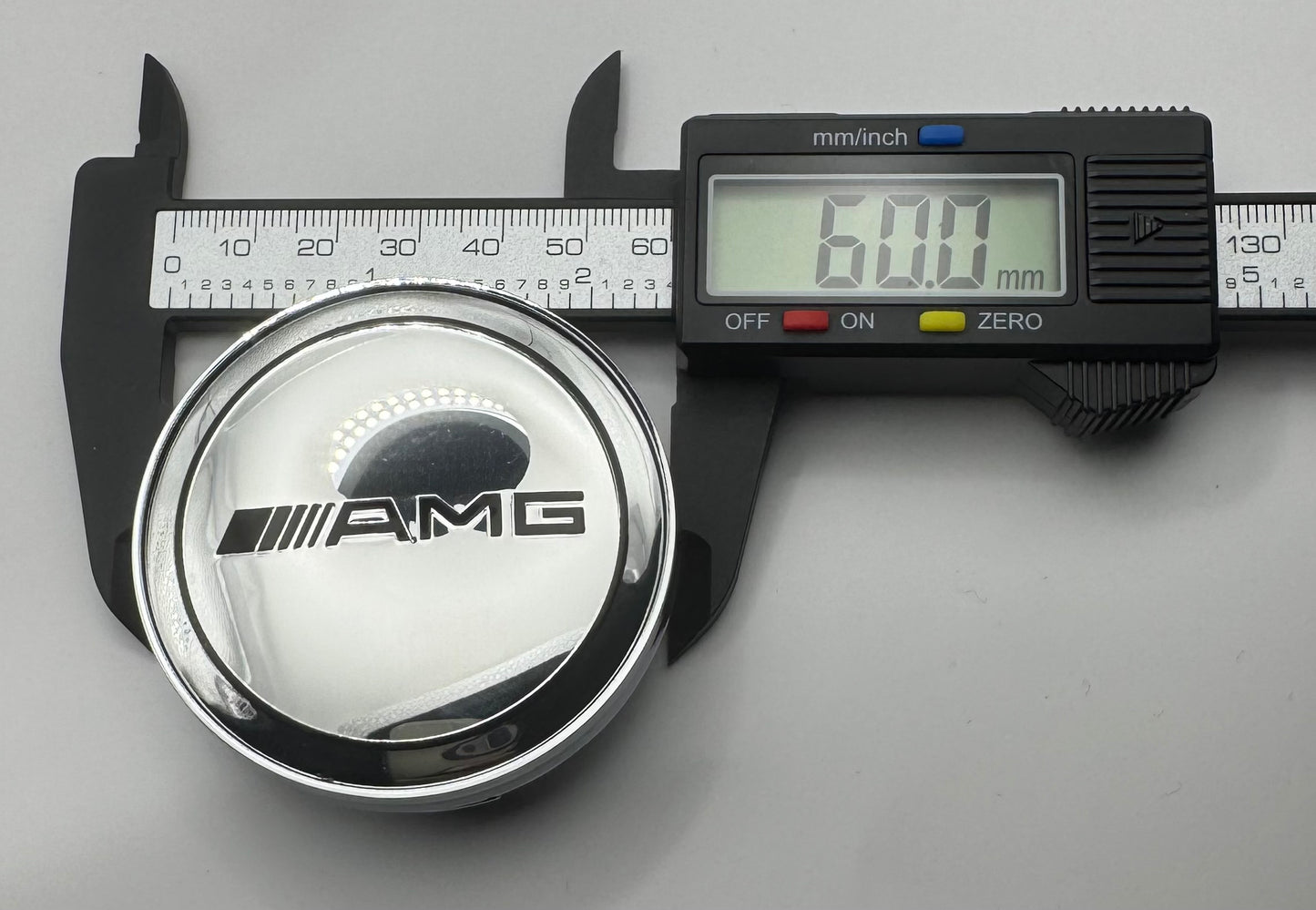 MERCEDES SILVER GLOSS AMG ALLOY WHEEL CENTRE CAPS 60MM (#AMEM18SILVERGLOSS)