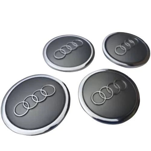 Set of 4 Grey Audi Alloy Wheel Center Caps & Dust Covers – 69mm