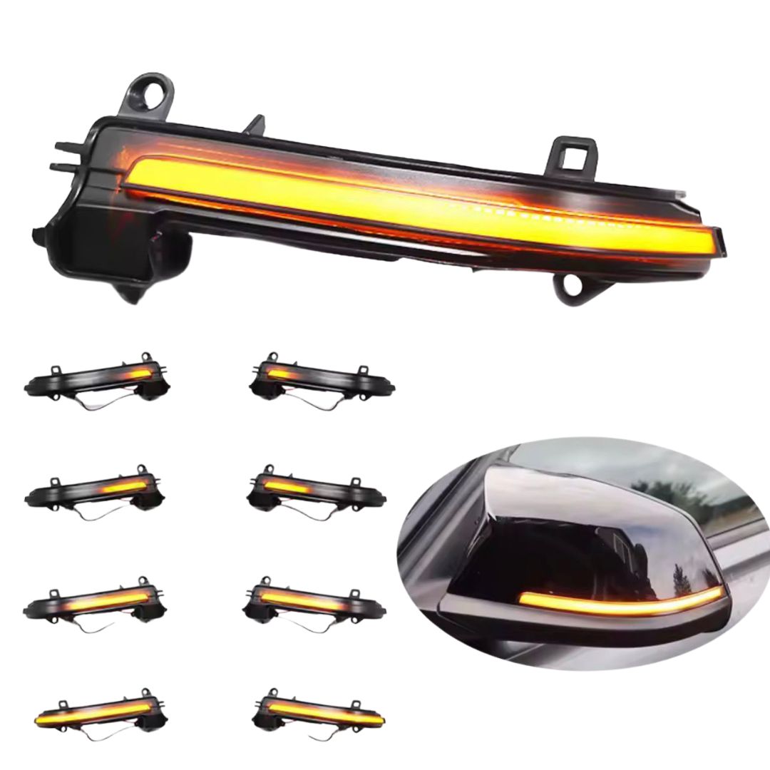 Dynamic LED Sequential Side Mirror Turn Signal Indicator Lights for BMW With Smoked Lens & CANBUS Error-Free