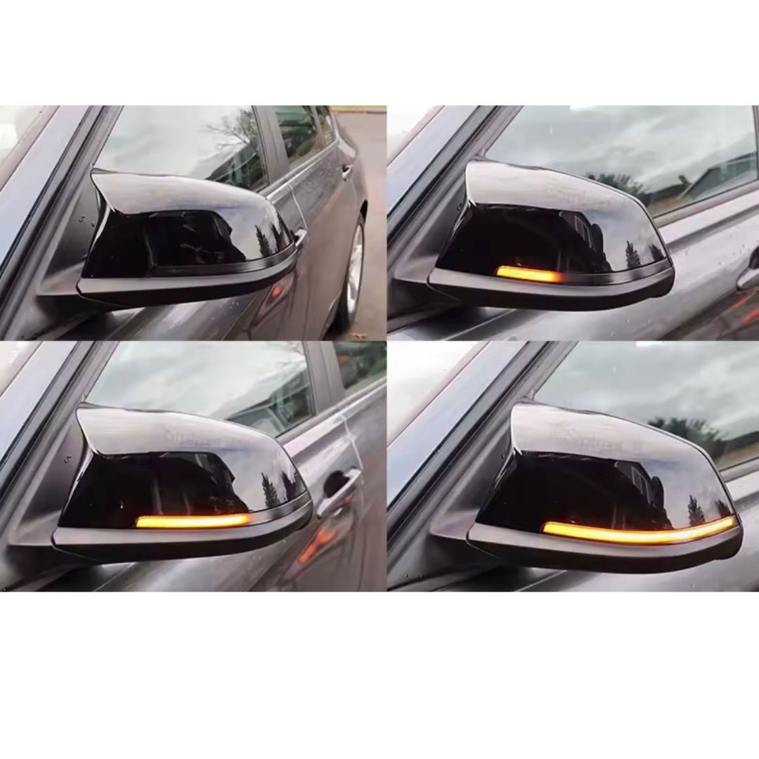 Dynamic LED Sequential Side Mirror Turn Signal Indicator Lights for BMW With Smoked Lens & CANBUS Error-Free