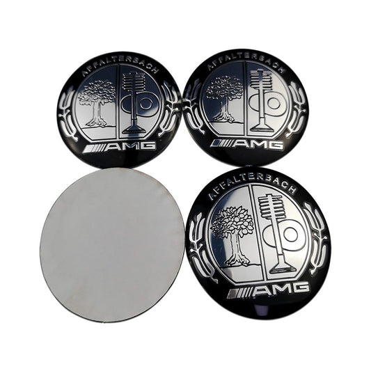 Mercedes Benz Black AFFALTERBACH Alloy Wheel Center Caps Emblem Stickers 65mm