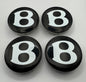 SET OF 4 BENTLEY BLACK ALLOY WHEEL CENTRE CAPS 68MM