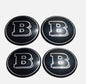 SET OF 4 Mercedes Benz Black Brabus ALLOY WHEEL CENTRE CAPS Emblem Stickers 65mm