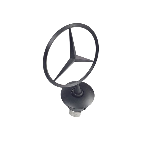 Mercedes Benz Full Black Matte Bonnet Raised Star Emblem Badge C E S CLK Class 44mm Emblem
