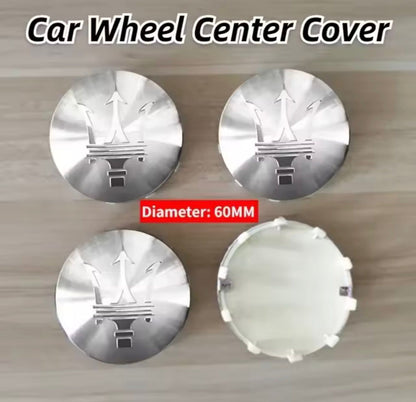 SET OF 4 Maserati ALLOY WHEEL CENTRE CAPS 60MM