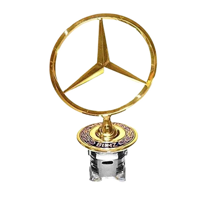 Mercedes Benz Gold Bonnet Raised Star Emblem Badge C E S CLK Class 44mm Emblem