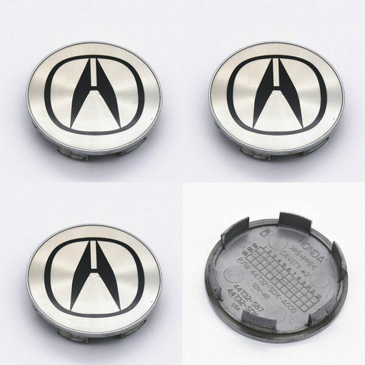 SET OF 4 HONDA ACURA Silver ALLOY WHEEL CENTRE CAPS 69MM Fit ACCORD, CRV, CIVIC