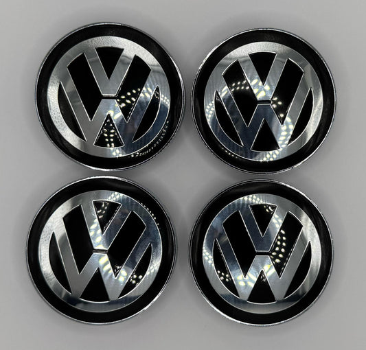 Volkswagen Black Alloy 60mm Fit for VW Golf Passat Polo Wheel Center Caps