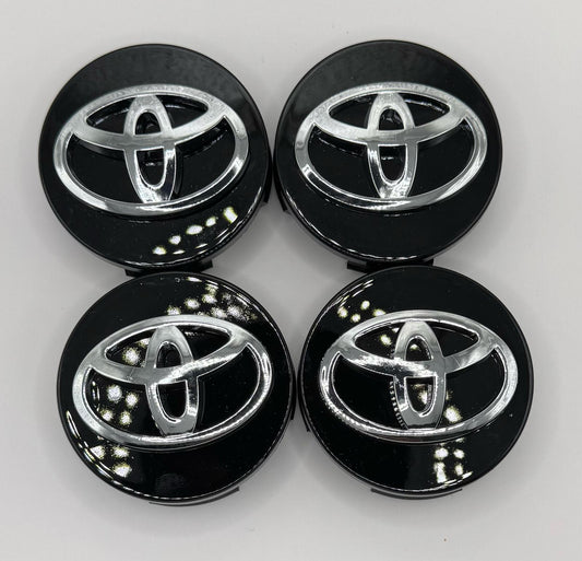 Toyota Black Alloy Emblem Logo Badge Aventis, Corolla Wheel Centre Caps 62mm