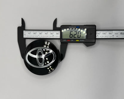 Toyota Black Alloy Emblem Logo Badge Aventis, Corolla Wheel Centre Caps 62mm