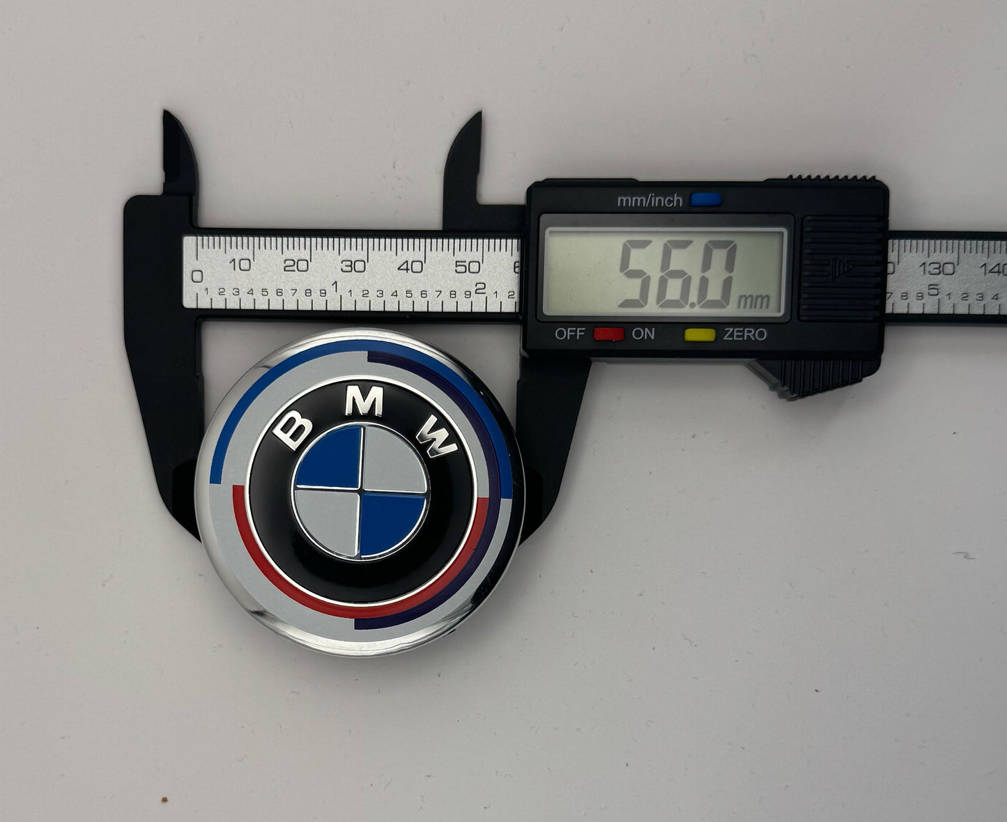 BMW New Blue White Wheel Center Caps 56mm