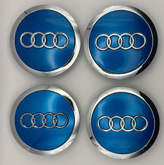 Audi Blue Wheel  Center Caps  FITS A3 A4 A5 A6 A7 