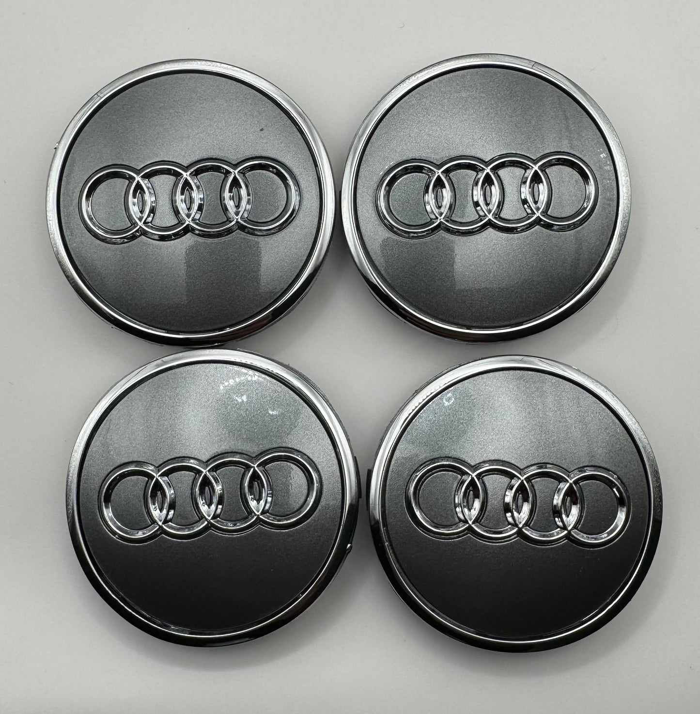 AUDI SILVER ALLOY WHEEL CENTRE CAPS A3, A4, A5(#AMEAU17SILVER)
