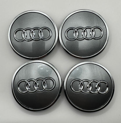 AUDI SILVER ALLOY WHEEL CENTRE CAPS A3, A4, A5(#AMEAU17SILVER)