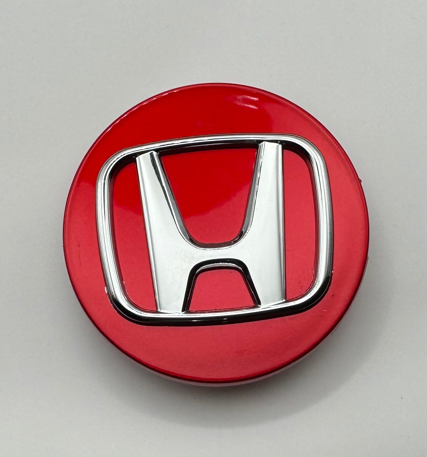HONDA RED CHROME ALLOY WHEEL CENTRE CAPS 69MM Fit ACCORD, CRV, CIVIC (#AMEHO2RED)