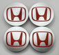 HONDA SILVER RED ALLOY WHEEL CENTRE CAPS ACCORD, CRV, CIVIC (#AMEHO1SILVERRED)