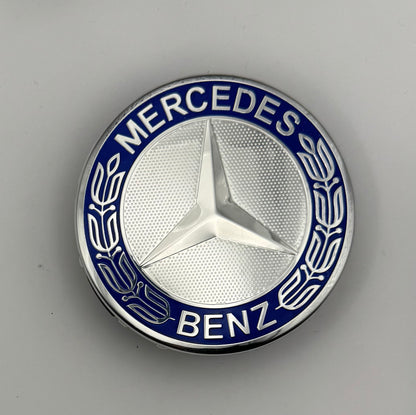 MERCEDES SILVER ALLOY WHEEL CENTRE CAPS 75MM Fit A CLASS, C CLASS, E CLASS, S CLASS (#AMGAMEM17SILVER)