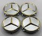 MERCEDES SILVER GOLD ALLOY WHEEL CENTRE CAPS 75MM Fit A CLASS, C CLASS, E CLASS, S CLASS, AMG(#AMEM16SILVERGOLD)