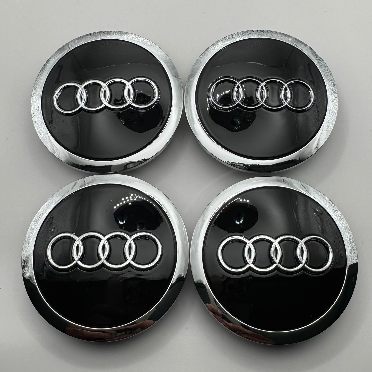 AUDI BLACK ALLOY WHEEL CENTRE CAPS(#AMEAU20BLACK)