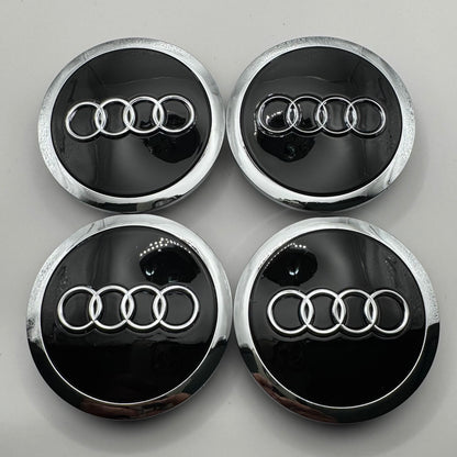 AUDI BLACK ALLOY WHEEL CENTRE CAPS(#AMEAU20BLACK)