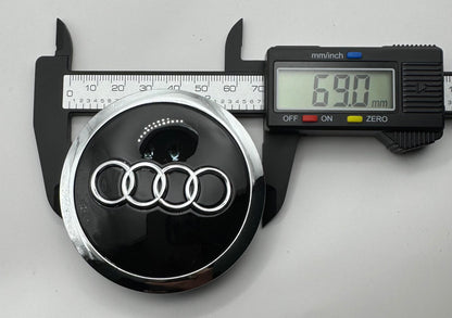 AUDI BLACK ALLOY WHEEL CENTRE CAPS(#AMEAU20BLACK)