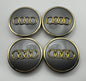 AUDI SILVER GOLD ALLOY WHEEL CENTRE CAPS ( #AMEAU15SILVERGOLD)