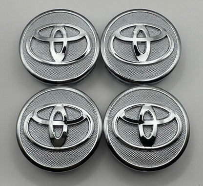 TOYOTA CHROME ALLOY WHEEL CENTRE CAPS WITH CHROME RING 57MM FIT PRIUS, PRIUS PLUS(#AMET16)