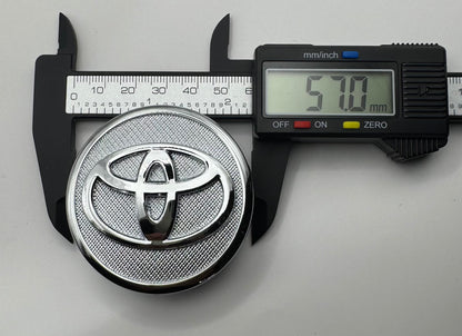 TOYOTA CHROME ALLOY WHEEL CENTRE CAPS WITH CHROME RING 57MM FIT PRIUS, PRIUS PLUS(#AMET16)