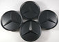 SET OF 4 MERCEDES Full BLACK Matte ALLOY WHEEL CENTRE CAPS 75MM Fit A CLASS, C CLASS, E CLASS, S CLASS, AMG