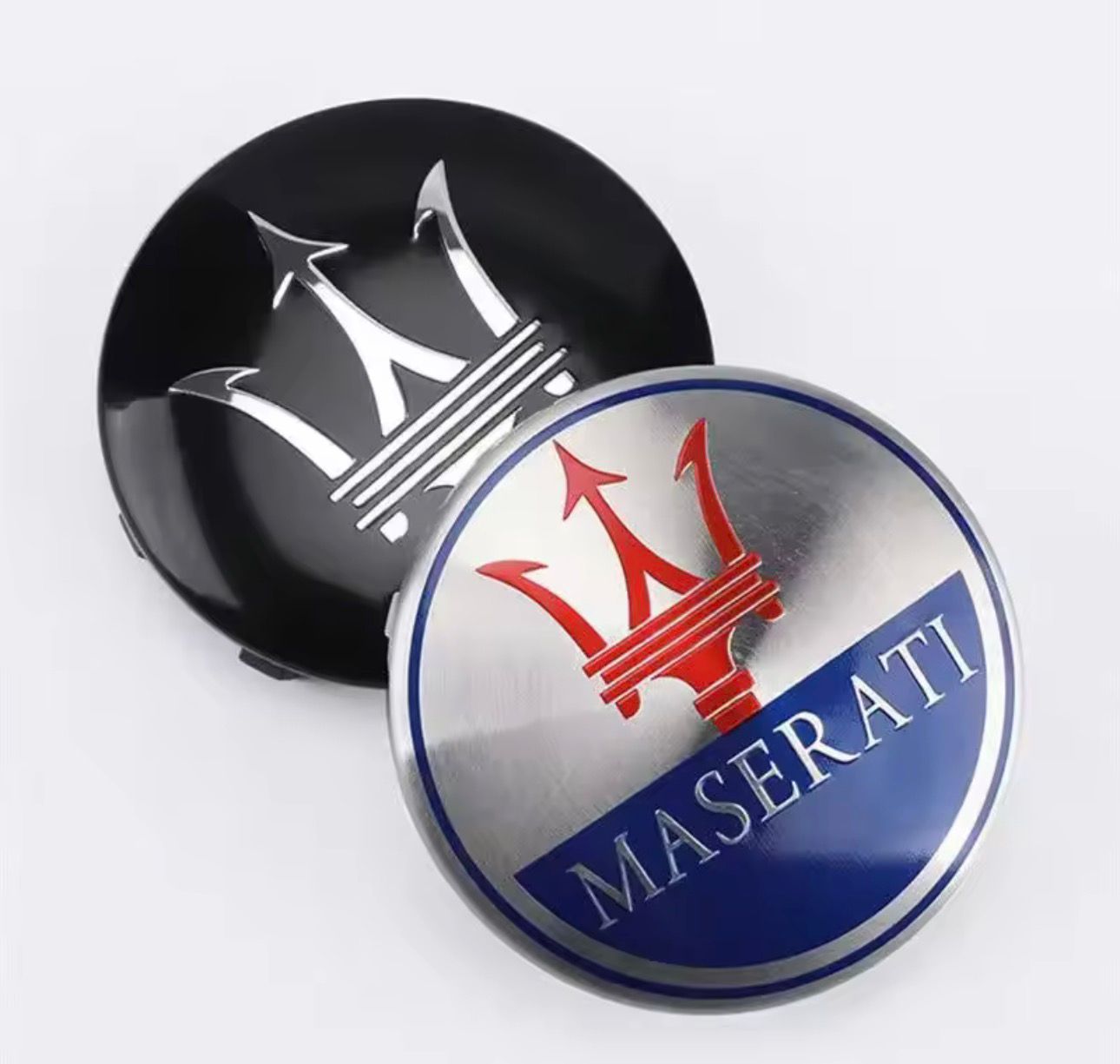 SET OF 4 Maserati ALLOY WHEEL CENTRE CAPS 60MM