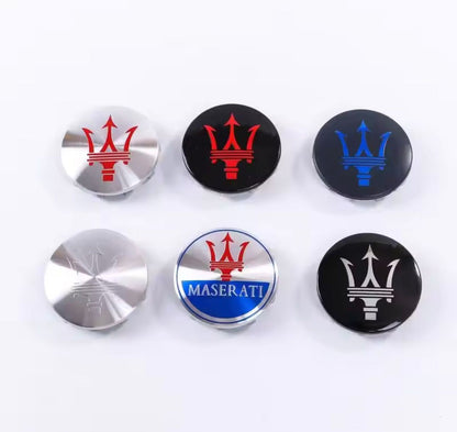 SET OF 4 Maserati ALLOY WHEEL CENTRE CAPS 60MM