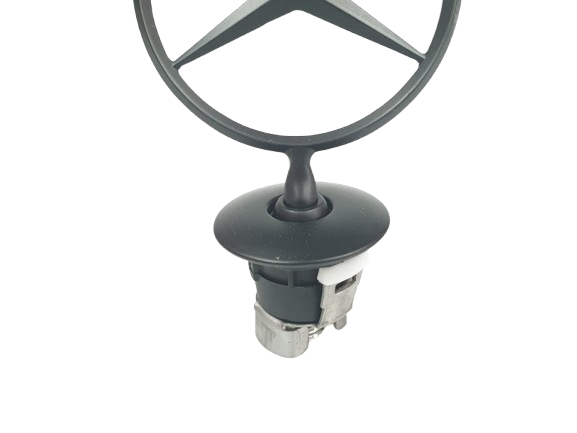 Mercedes Benz Full Black Matte Bonnet Raised Star Emblem Badge C E S CLK Class 44mm Emblem