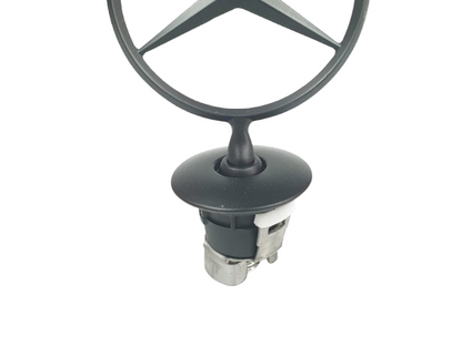 Mercedes Benz Full Black Matte Bonnet Raised Star Emblem Badge C E S CLK Class 44mm Emblem