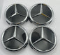 SET OF 4 MERCEDES Black Gloss ALLOY WHEEL CENTRE CAPS 75MM Fit A CLASS, C CLASS, E CLASS, S CLASS, AMG