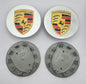 SET OF 4 PORSCHE Silver ALLOY WHEEL CENTRE CAPS 76MM Fit 911, Cayman, Boxster