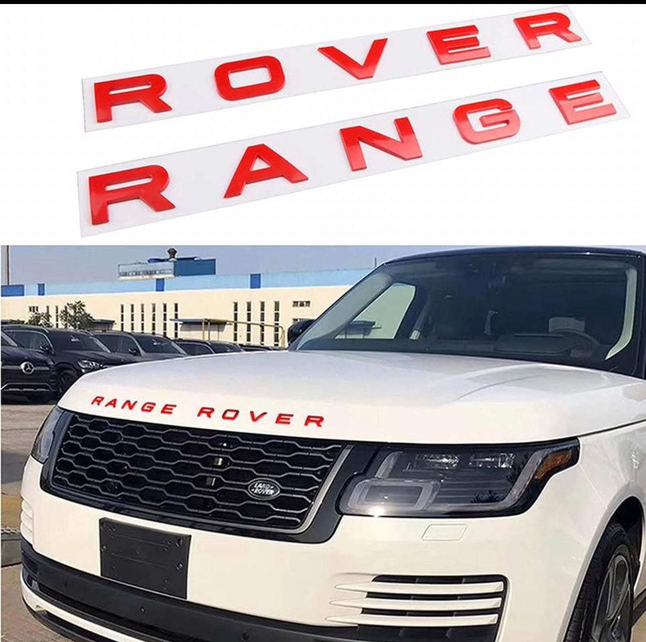Range Rover Letter Kit Range Land Rover LETTERS LETTERING Red For Bonnet Boot Evoque Sport Vo ...