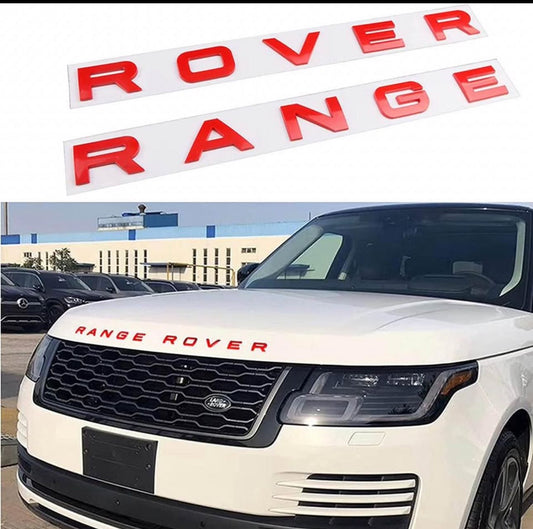 Range Land Rover LETTERS LETTERING Red For Bonnet Boot Evoque Sport Vogue Velar - Brand New
