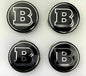 SET OF 4 MERCEDES Black Brabus ALLOY WHEEL CENTRE CAPS 75MM Fit A CLASS, C CLASS, E CLASS, S CLASS, AMG
