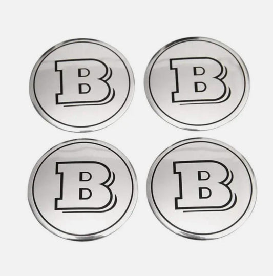 SET OF 4Easy install Mercedes Benz Brabus wheel emblem caps WHEEL CENTRE CAPS Emblem Stickers 56mm