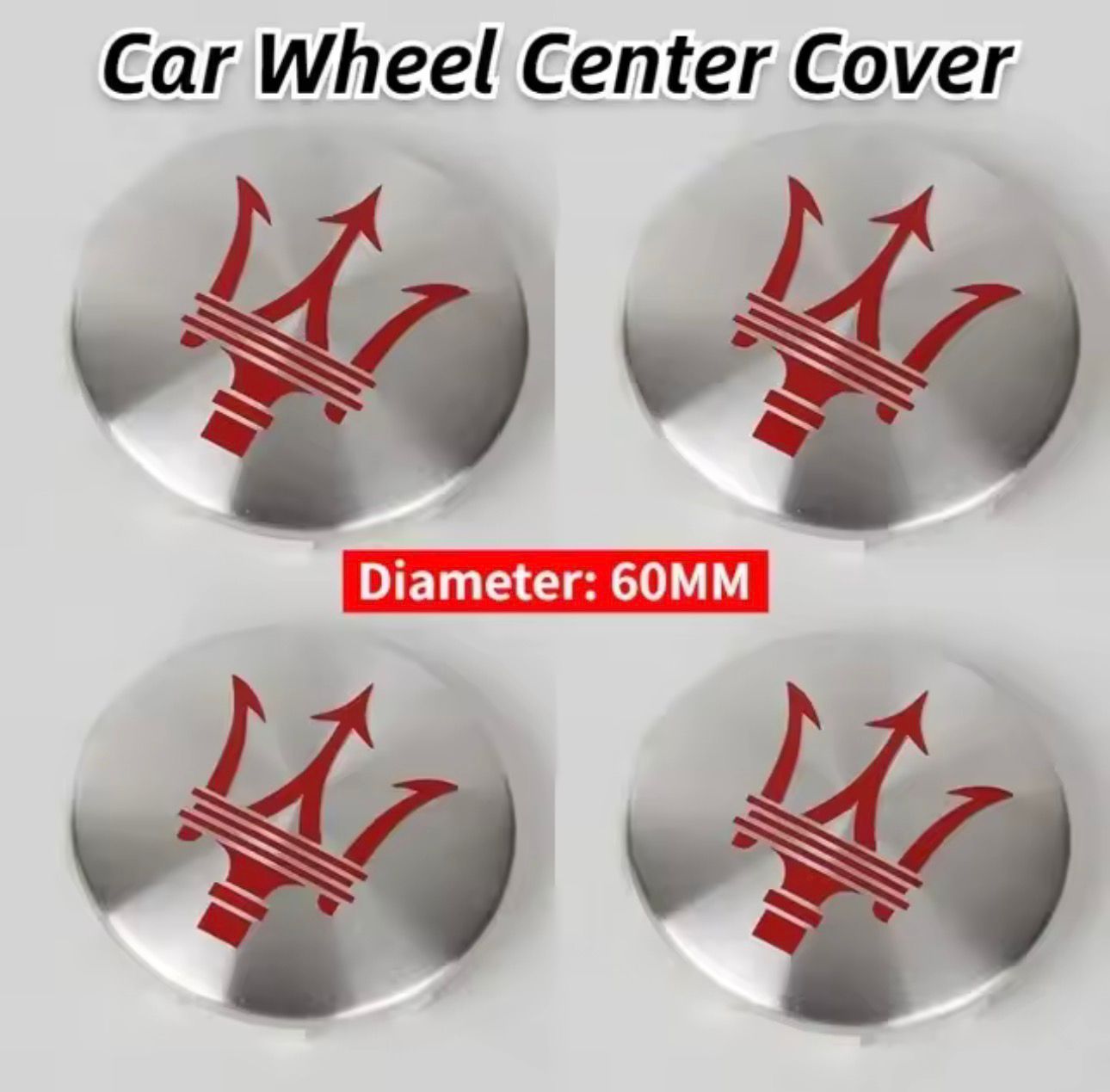 SET OF 4 Maserati ALLOY WHEEL CENTRE CAPS 60MM