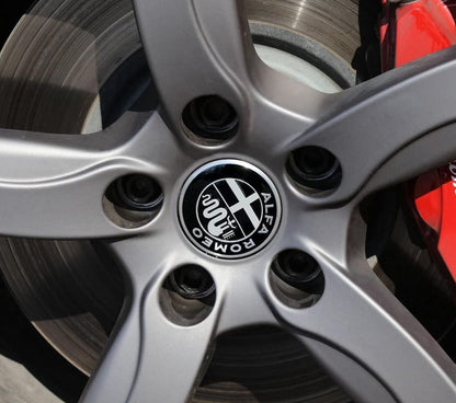 SET OF 4 Alfa Romeo Black ALLOY WHEEL CENTRE CAPS 60MM