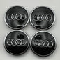 AUDI BLACK ALLOY WHEEL CENTRE CAPS WITH CHROME RING  61MM (4M0601170) Fit A3 A4 A5(#AMEAU18BLACK)